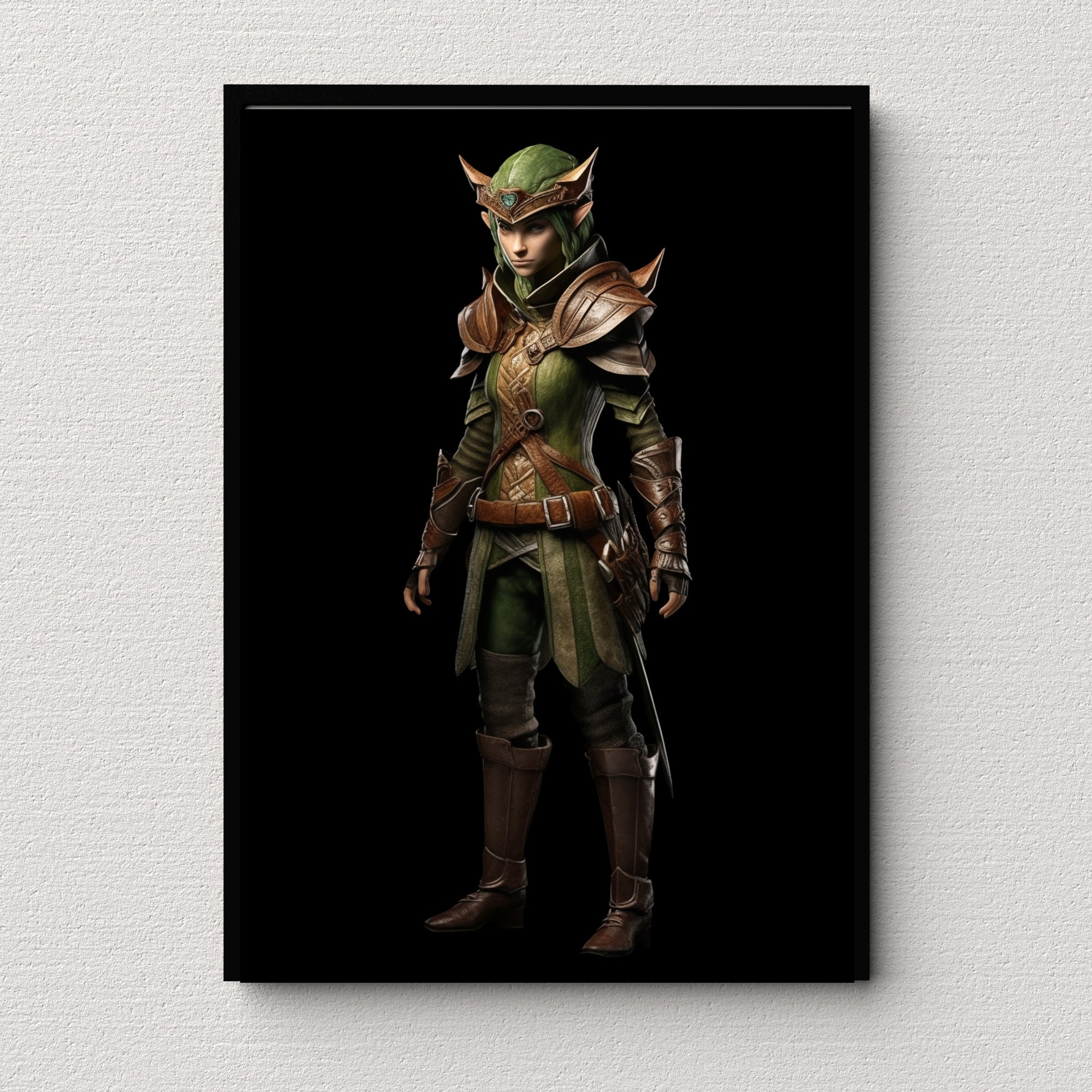 Printable Elf Ranger Art Fantasy Male Ranger Wall Decor Cosplay Design ...