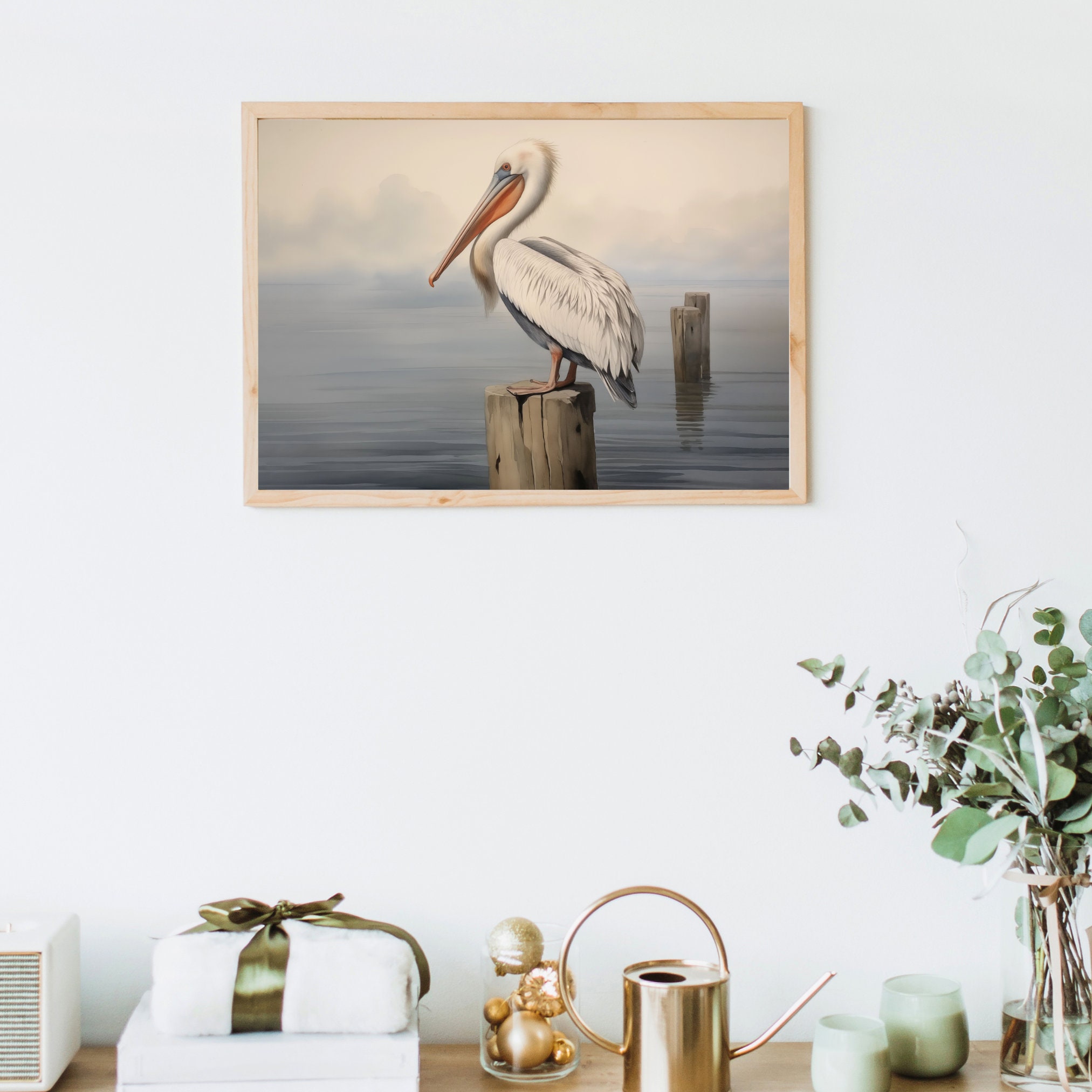 Vintage Pelican Digital Art Print-audubon-inspired Illustration ...