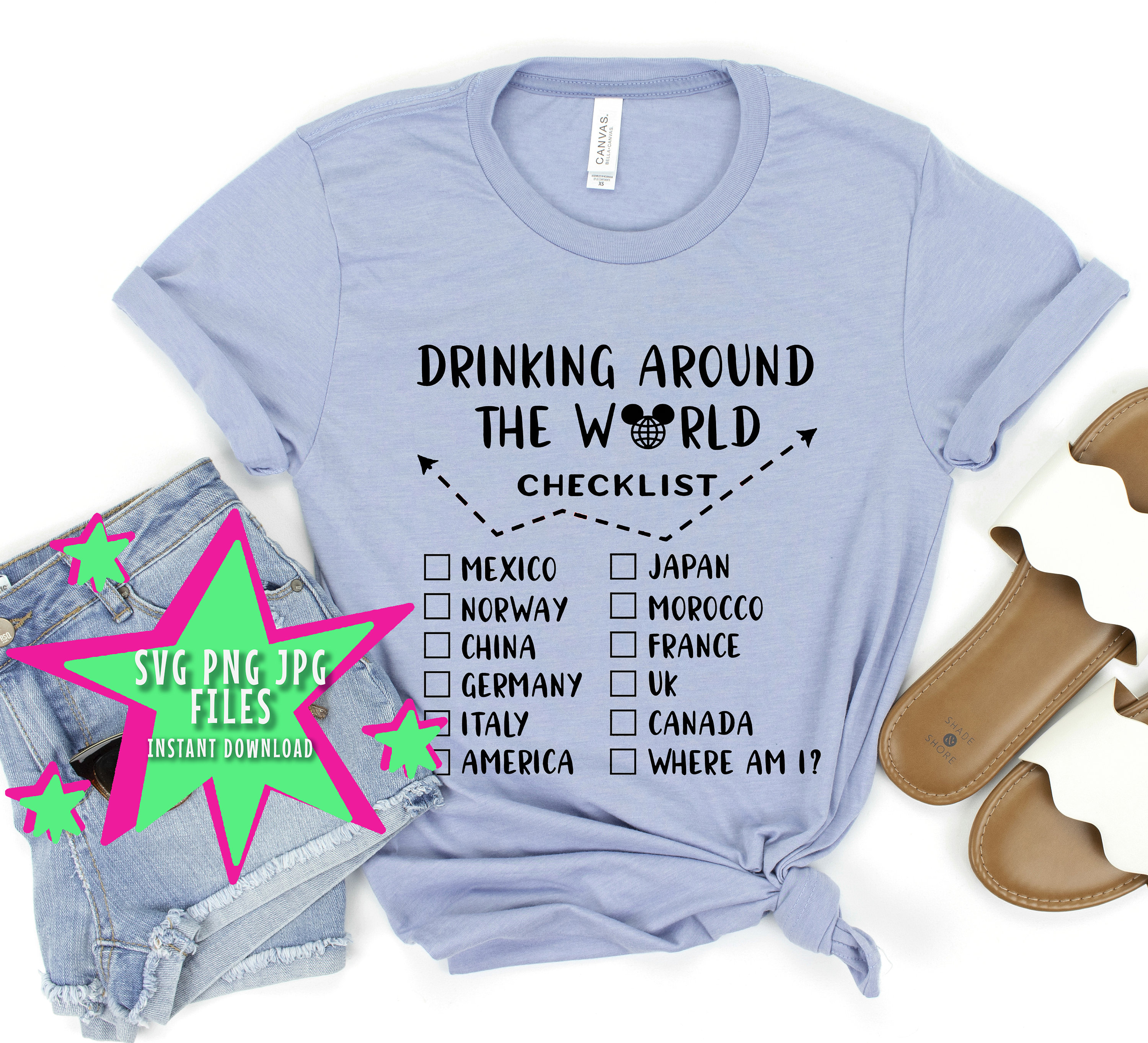 Drinking Around the World Checklist SVG PNG JPG Family Etsy