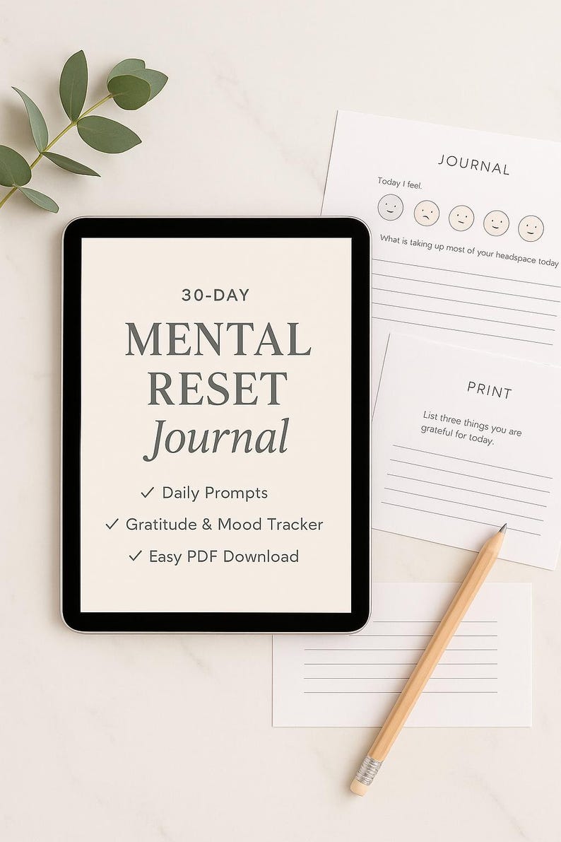30-day Mental Reset Journal | Printable PDF | Mindfulness Journal ...