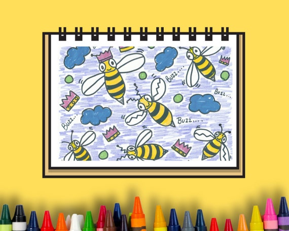How to draw Bee & Flower - Coloring Bee & Flower video for Kids - Learn ...  | Bee on flower, Flower video, Coloring books