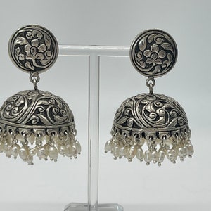 925 sterling silver jhumka/earrings/Indian handmade dangler earrings/Indian/Contemporary/Pakistani/Traditional/Punjabi earrings/Sabyasacchi