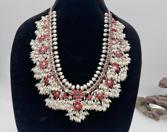 92.5 silver with Coral, real fresh water pearl necklace/jadau kundan fusion mala/South Indian Temple/Guttapusalu/Sabyasacchi Inspired/Classy