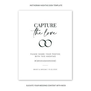 Elegant Wedding Hashtag Sign Template: Minimalist Design (Editable Printable)