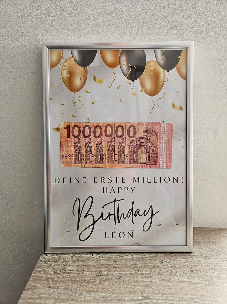 Eure Erste Million Vorlage Zum Drucken Geldgeschenk Deine erste Million, personalisierte PDF Vorlage zum