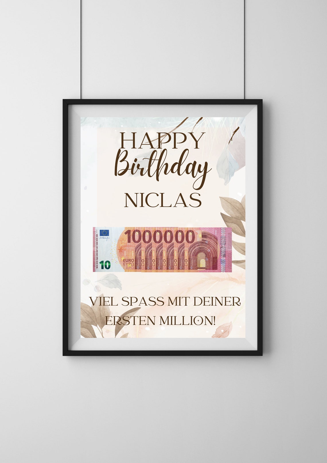 Deine Erste Million Vorlage Zum Drucken Geldgeschenk Deine erste Million, personalisierte PDF Vorlage zum