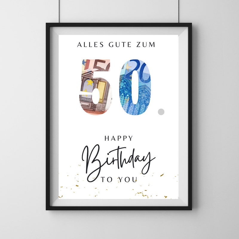 Geldgeschenk zum 50. geburtstag mann Etsy.de