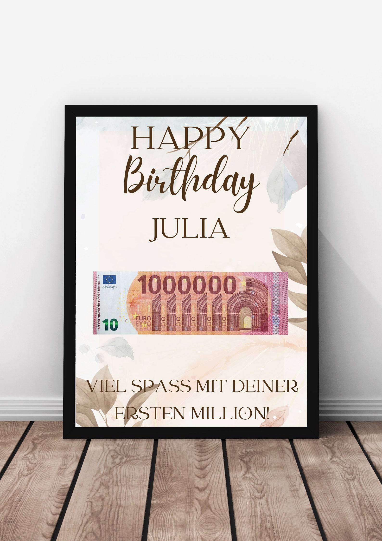 Eure Erste Million Vorlage Zum Drucken Geldgeschenk Deine erste Million, personalisierte PDF Vorlage zum