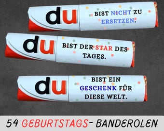 54 Duplo wrappers for birthdays, birthday gifts with motivational quotes, last minute, PDF printable template, DIY gift, instant download