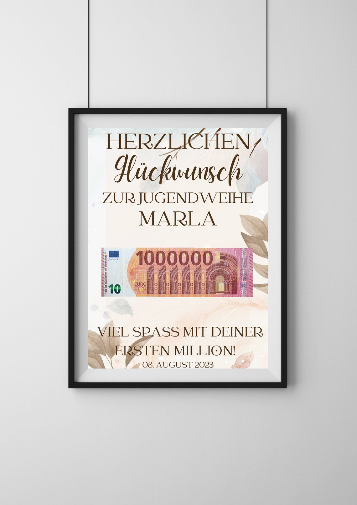 Geldgeschenk Jugendweihe Deine erste Million Etsy.de