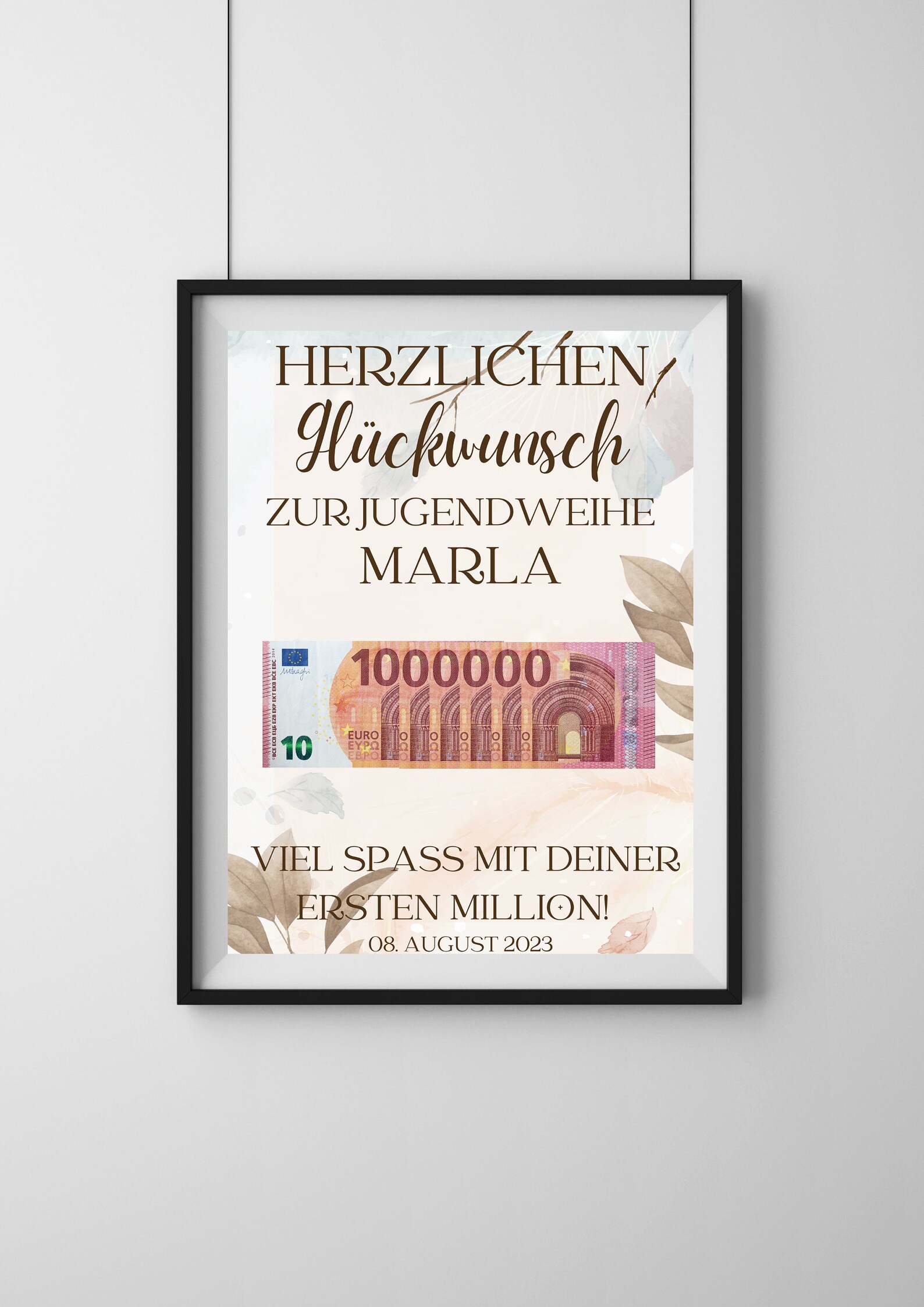 Was Ziehe Ich Als Mutter Zur Jugendweihe An Geldgeschenk Jugendweihe Deine erste Million, personalisierte PDF