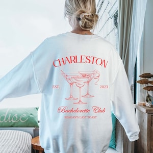 Custom Bachelorette Sweatshirts, Social Club Sweatshirts, Custom Location Bachelorette Merch, Cocktail Sweatshirts, Bachelorette Merch
