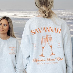 Aperol Spritz Bridal Sweatshirts, Cocktail Themed Group Sweatshirts, Custom Bachelorette Crewnecks, Aperitivo Social Club Bridal Crewnecks