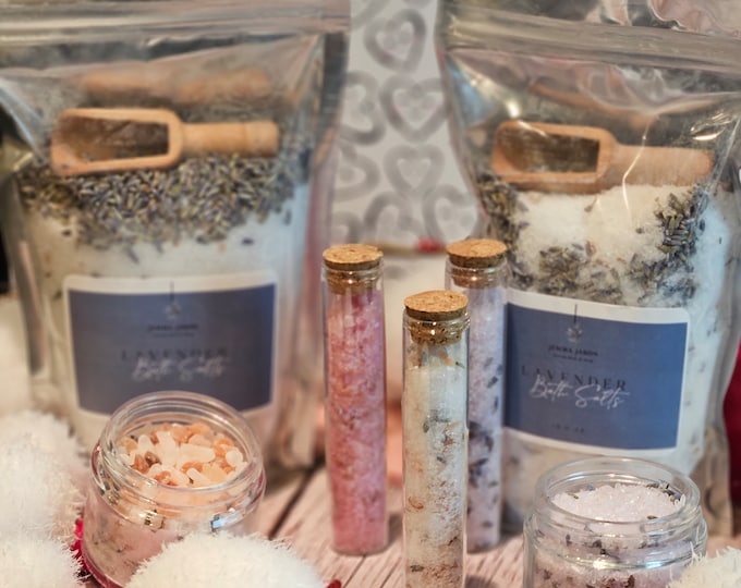 All Natural Bath Salts | Mini Bath Salts | Spa Gift | Lavender | Eucalyptus | Rosemary and Mint