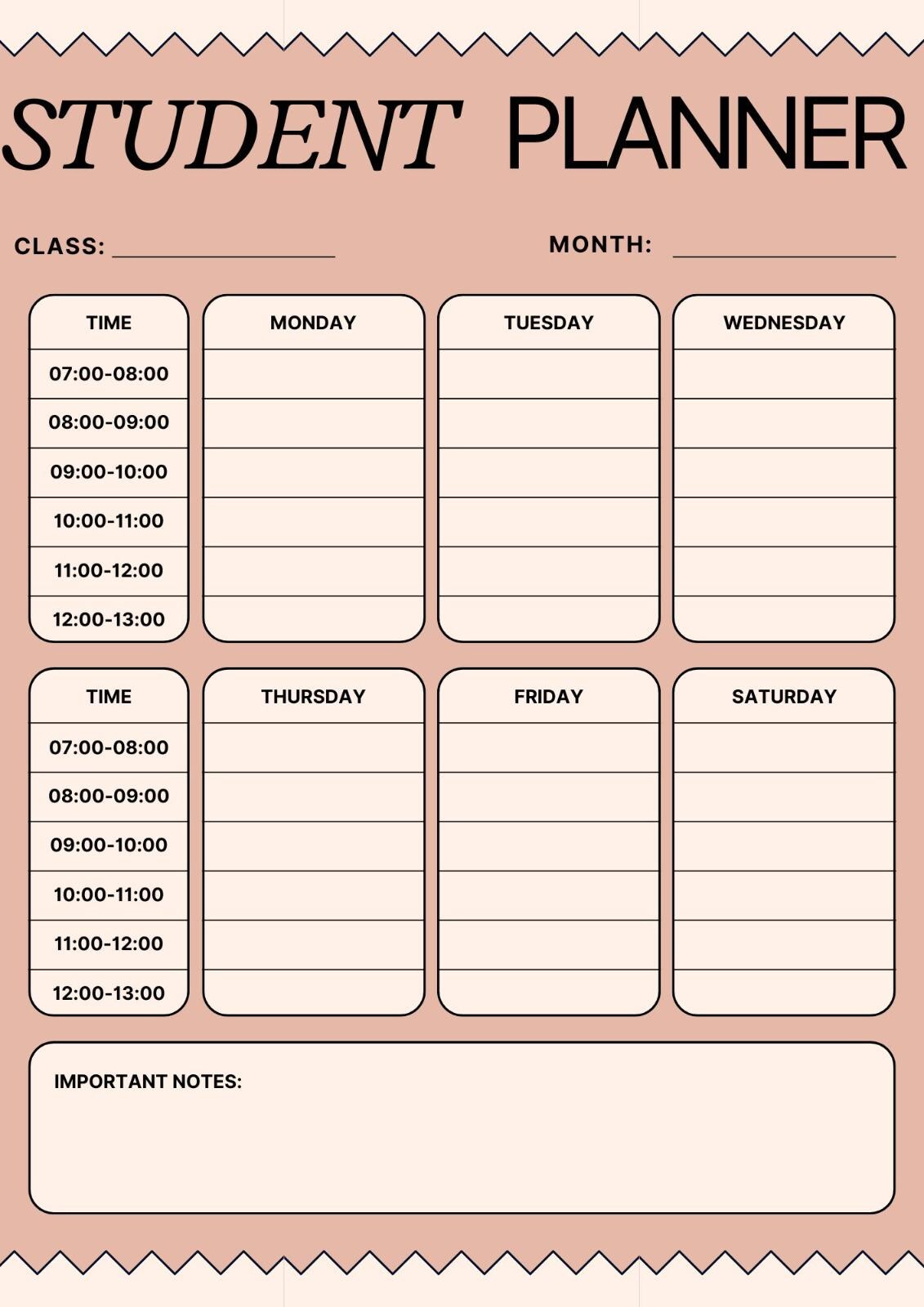 Simple Student Planner PDF | Printable Study Planner | Weekly Study ...