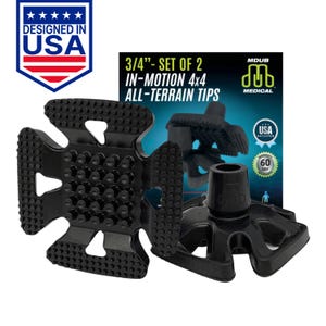 Heavy Duty All Terrain Cane Tip - Enhanced Traction, Non-Slip