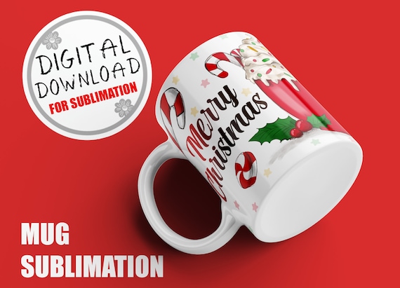 Christmay, xmas sublimation designs, Mug PNG, Mug Wrap Download, Coffee mug sublimation designs, 15 oz and 11 oz mug template