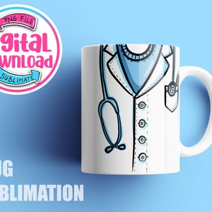 Diseños de sublimación de tazas de médico/enfermera, taza, descarga de envoltura de taza, diseños de sublimación de tazas de café de afirmaciones, plantilla de taza de 15 oz y 11 oz