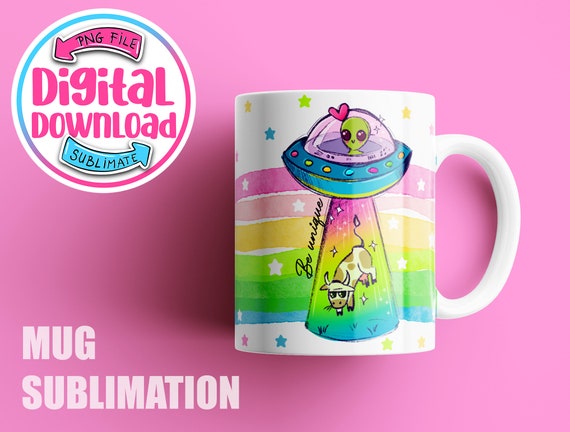 Alien UFO Mug Sublimation Design (Digital Download)