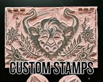 Custom Linoleum Linocut Stamp for Block Printing
