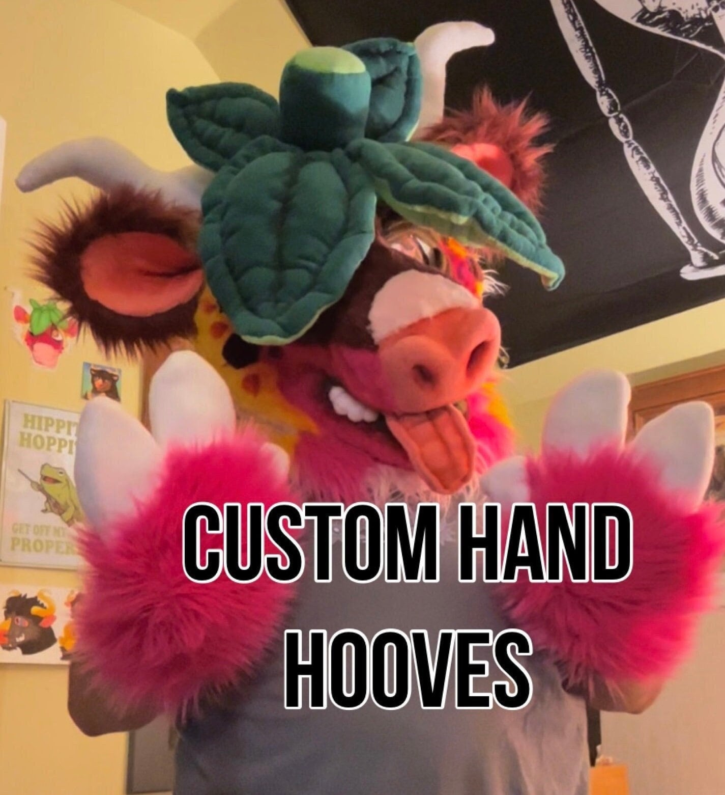 Furry Custom Plush Fursuit Hand Paws Deer Dino & Protogen 