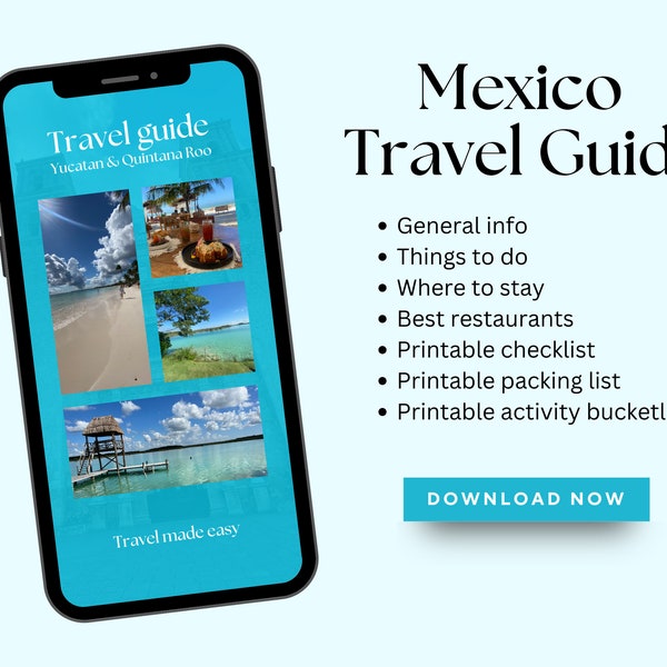 Ultimate Mexico Travel Guide, Digital Guide, Itinary Yucatan & Quintana Roo, Travel Planner, Ebook, Digital travel guide