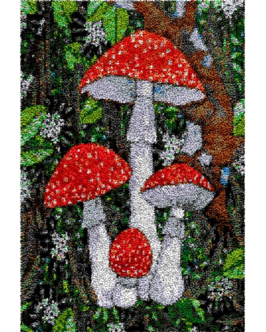 Large Mushrooms Latch Hook Rug Kit NEW 102 X 69cm Etsy UK