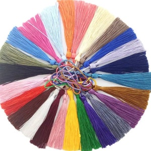 10 x Silk Tassels, Supplies for Craft/Bookmarks/Bag Charms - Choose your colour!