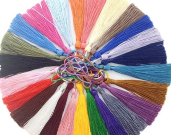 10 x Silk Tassels, Supplies for Craft/Bookmarks/Bag Charms - Choose your colour!
