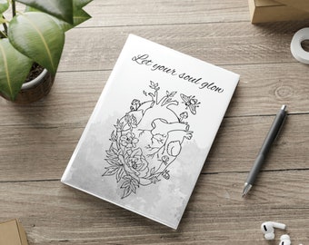 paper with dotted lines for writing Hardcover Notebook With Puffy Covers With Graphics Heart & Inspiring Text