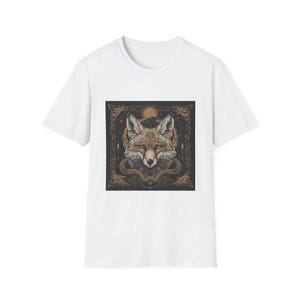 Mystical Fox Graphic T-Shirt - Whimsical Animal Tee, Nature Lover Gift, Unisex Softstyle Top, Eco-Friendly Apparel, Perfect for Casual Wear