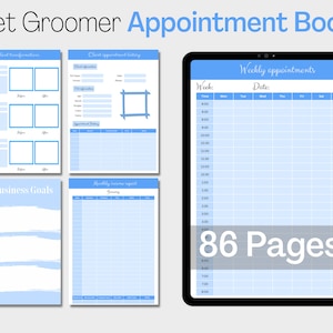 Pet Groomer Digital Planner, Pet Groomer Appointment Book, Dog Groomer Record Book, Cat Groomer Planner, Income, Inventory, Expenses Tracker