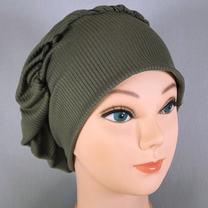 Olive Green Stretchy Scrub Cap: Soft Surgical Hat
