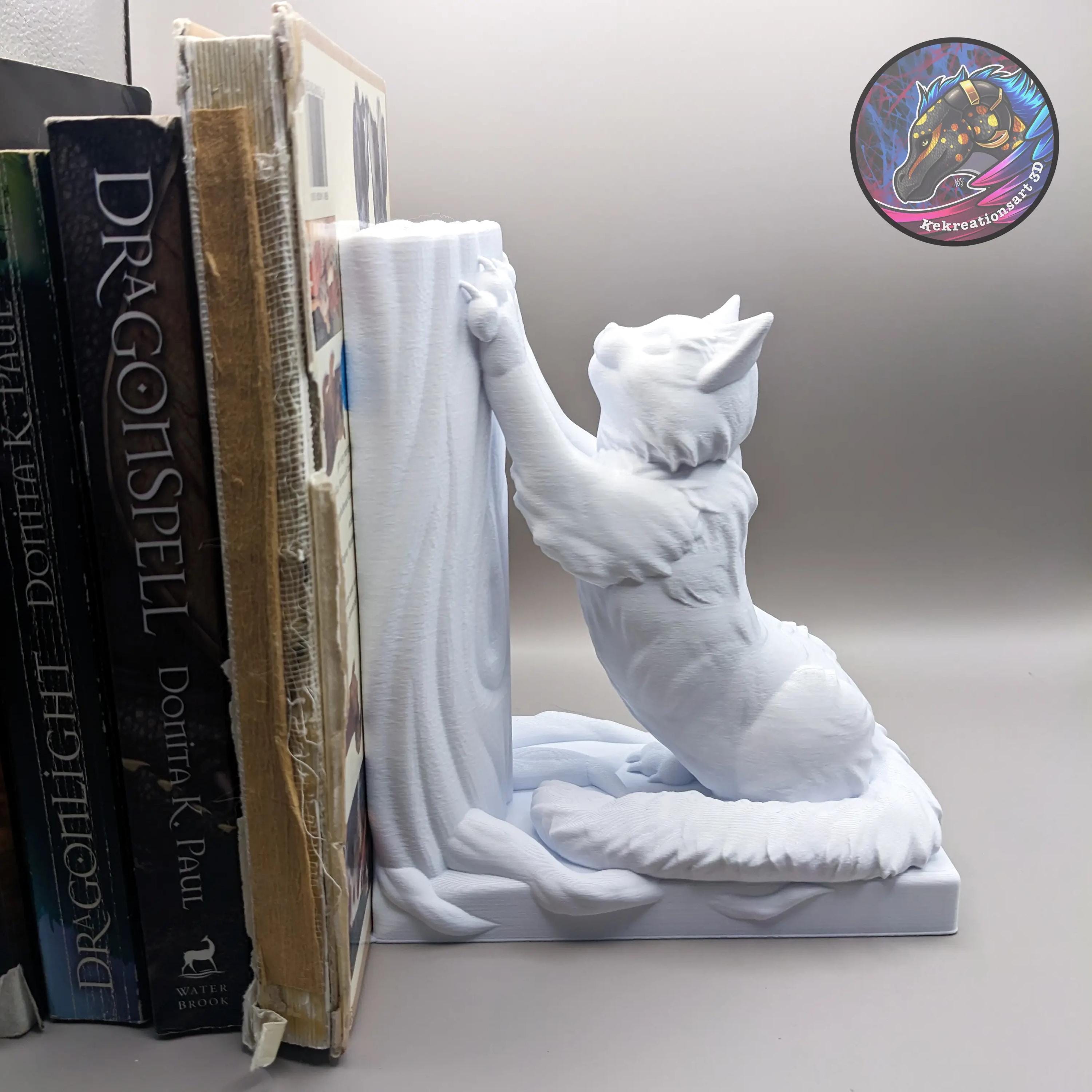 Serre-livres Chat En Pierre Sculptée – Fait Main – Inde – Déco Noire