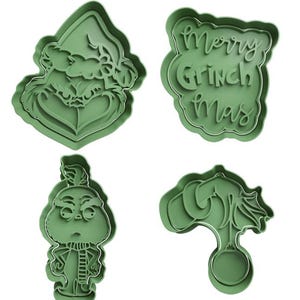 Grinch Cookie Cutters + insert - approx. 8cm
