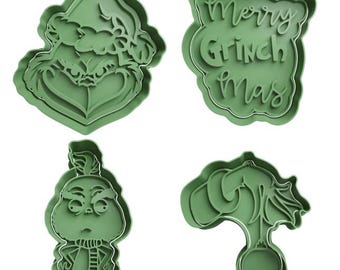 Grinch Cookie Cutters + insert - approx. 8cm