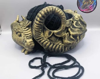 3D Printed Dragon Yarn Bowl, Knitting Crochet Storage