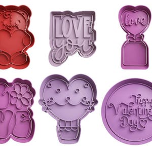 Cortadores de biscoitos Dia dos Namorados / Amor + encarte - aprox. 8 cm
