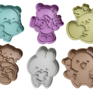 Cortadores de biscoitos Dia dos Namorados / Amor + encarte - aprox. 8 cm