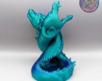 3D Printed Twin Dragons Dice Tower, RPG Tabletop Gaming