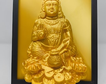 Framed Kubera, god of wealth statue 10''x8'', 25cmx20cm