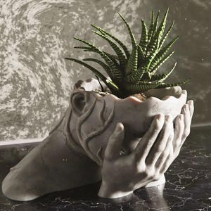 Plant Pot / Vase / Home Decor - Sad Woman - eco friendly