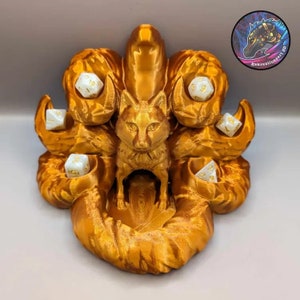 Kitsune Dice Tow Dice Tower Dice Tower para RPG, juegos de mesa, impreso en 3D