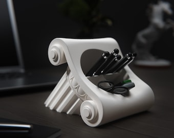 Greek Column Desk Organiser Stationery Pen Pencil Holder