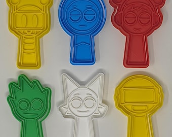 Sprunki Cookie Cutters + insert - approx. 8cm