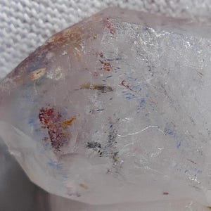 Rare Papagoite Quartz Crystal Specimen | Vibrant Blue Inclusions | Natural Mineral Collectible | High-Quality Quartz Display Piece 9.59