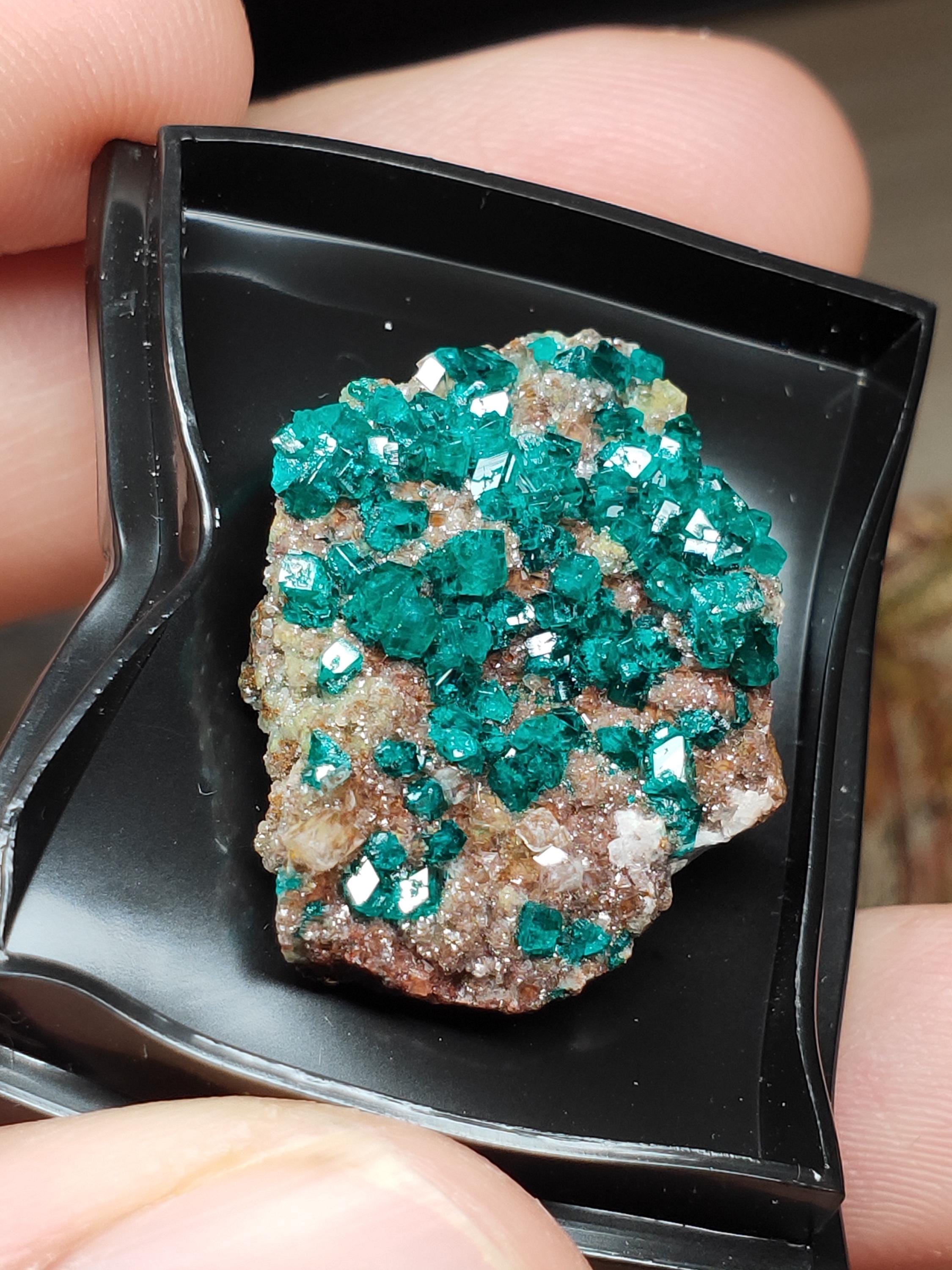 ダイオプテーズ鉱物標本、結晶26個、天然サイズ26×21×10 mm - Etsy 日本
