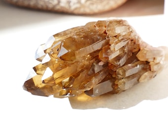 Citrino Elestial do Congo, Cristal de Citrino 64,5, Citrino Natural Genuíno Não Tratado