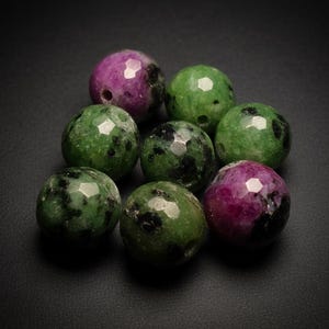 Cuentas de zoisita rubí de 8,5 mm, obtendrás lo que ves, tamaño de 8,5 mm - 10,7