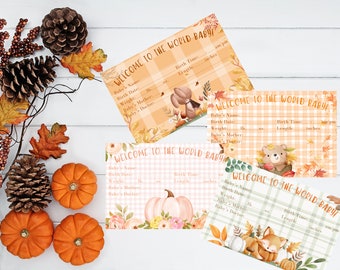 Baby Statistic Cards Fall Set